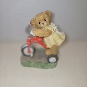 2001 Cherished Teddies 845132 Johnna Girl On Radio Flyer Tricycle Bear Figurine